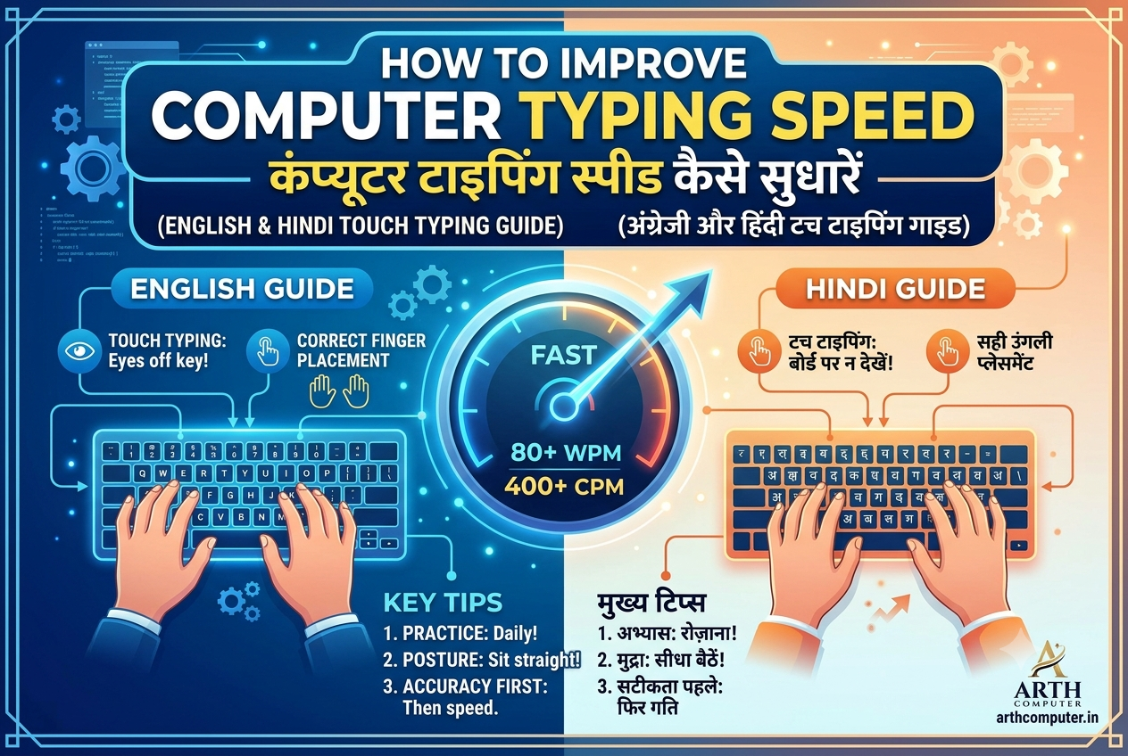 How to Improve Computer Typing Speed (English & Hindi Touch Typing Guide)
